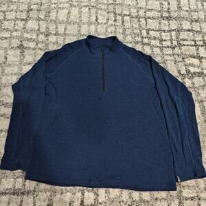 Icewear Iceland Merino Wool Quarter Zip Thermal Top Men's XXXL Blue Base Layer